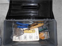 Plastic Tool Box with Tools and 5 Gallon Bucket