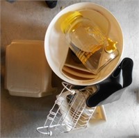 Mixed Items Including Small Plastic Step Stool