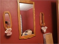 3 PC WALL DECOR - MIRROR & 2 MIRRORED CANDLE