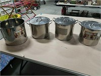 Set of 4 stainless steel Stock pots