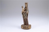 Religious carved wood polychrome figural group