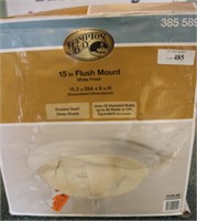 15 inch 3 Light White Dome Flush Mount with Shade