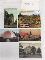 Lot of five Ontario County postcards.