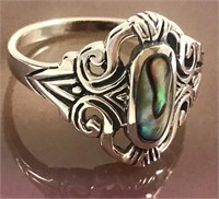 .925 Ring With Abalone Stone