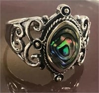 .925 Silver Ring with Abalone Stone