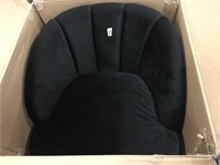 BLACK VELVET ACCENT CHAIR W/ WOODEN LEGS