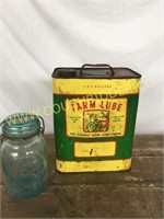 Vintage 2 gallon tin Farm Lube can