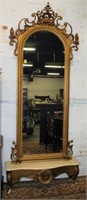Antique French Pier mirror w/ marble base 9' tall