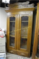 Victorian oak wardrobe converted to cabinet