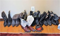 8 pairs of vintage cowboy boots, sz 8 to 8-1/2
