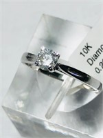 74J- 10k white gold diamond 0.29ct ring $1,300