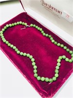75J- sterling genuine jade bead necklace $300