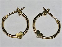 91J- 14k gold hoop earrings $140