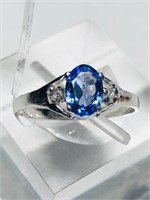 64J- 10k tanzanite & diamond ring $1,800