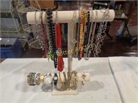 Jewelry Display Rack & Contents