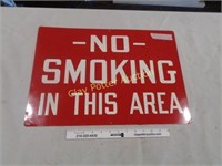 NO SMOKING Metal Sign - Red
