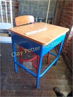 Child's Vintage School Desk & Chair