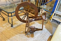 Vintage wooden spinning wheel,