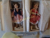 2 Porcelain Country Line Dancer Dolls