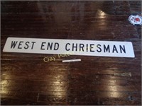 Large Metal WEST END CHRIESMAN Sign