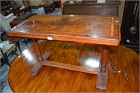 Antique burr walnut coffee table,