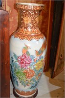 Large porcelain oriental floor vase,