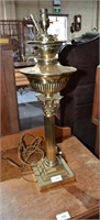 Antique brass kerosene lamp,