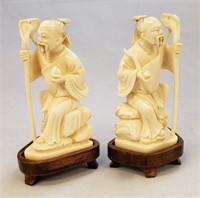 CHINESE CARVED IVORY FIGURES