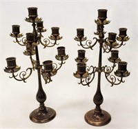 PAIR OF DECORATED CANDELABRAS