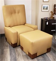 LARGE CARAMEL COLORED ARMCHAIR