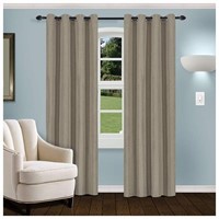 Superior Linen Textured Blackout Curtain Set of 2,