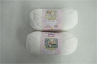 (2) Bernat Baby Sparkle Yarn-White