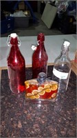 Set of 4 modern kitchen bottles