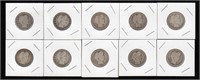 Coins - 10 Barber Silver Quarters
