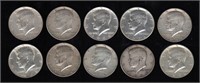 Coins - 10  1964 Kennedy Half Dollars