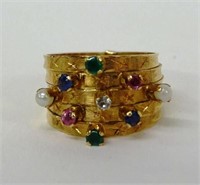 MCM 18K (TESTED) GEMSTONE RING