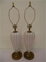 PAIR - ARCHIMEDE SEGUSO (ATTR.) MURANO GLASS LAMPS