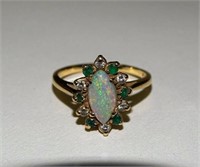 14K GOLD WITH OPAL & GEMSTONES RING
