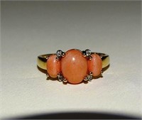 14K GOLD WITH CORAL RING