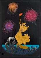 ERTE "STATUE OF LIBERTY AT NIGHT" SERIGRAPH ON PAP