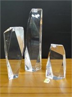 SET OF 3 ACRYLIC LUCITE CANDLE HOLDERS