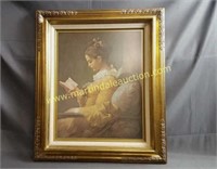 Woman Reading - Print Under Glass