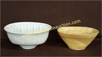 2) Vintage Ceramic Gelatin Molds - Yellow & White