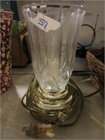 Crystal Lamp With Brass Base 8" Tall
