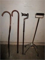 Lot of 4 Walking Canes