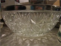 Large Heavy Crystal Bowl 10 1/2" in diameter
