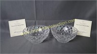 2 Lenox Crystal Bowls - 2" x 5" Each