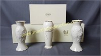 3 Lenox Ivory Porcelain Vases - 5.5" Each