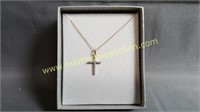 10K Gold & Diamonds Cross & Necklace
