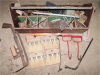 Old Wooden Toolbox,  and content